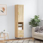 vidaXL Highboard sonoma eik 34,5x34x180 cm konstruert tre