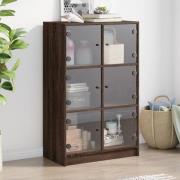 vidaXL Highboard med dører brun eik 68x37x109 cm konstruert tre