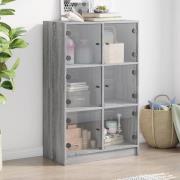 vidaXL Highboard med dører grå sonoma 68x37x109 cm konstruert tre