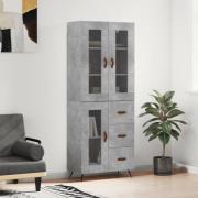 vidaXL Highboard betonggrå 69,5x34x180 cm konstruert tre