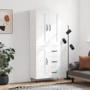 vidaXL Highboard hvit 69,5x34x180 cm konstruert tre