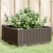 vidaXL Plantekasse med plugger brun 42,5x42,5x28,5 cm PP