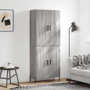 vidaXL Highboard grå sonoma 69,5x34x180 cm konstruert tre