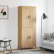 vidaXL Highboard sonoma eik 69,5x34x180 cm konstruert tre