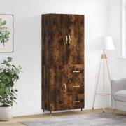 vidaXL Highboard røkt eik 69,5x34x180 cm konstruert tre