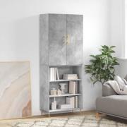 vidaXL Highboard betonggrå 69,5x34x180 cm konstruert tre