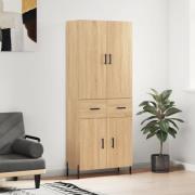 vidaXL Highboard sonoma eik 69,5x34x180 cm konstruert tre