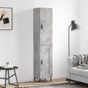 vidaXL Highboard betonggrå 34,5x34x180 cm konstruert tre