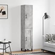 vidaXL Highboard betonggrå 34,5x34x180 cm konstruert tre