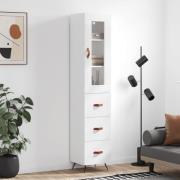 vidaXL Highboard hvit 34,5x34x180 cm konstruert tre