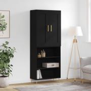 vidaXL Highboard svart 69,5x34x180 cm konstruert tre