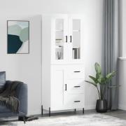 vidaXL Highboard hvit 69,5x34x180 cm konstruert tre