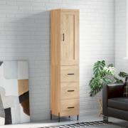 vidaXL Highboard sonoma eik 34,5x34x180 cm konstruert tre