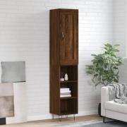 vidaXL Highboard brun eik 34,5x34x180 cm konstruert tre