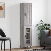 vidaXL Highboard grå sonoma 34,5x34x180 cm konstruert tre