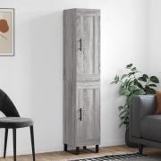 vidaXL Highboard grå sonoma 34,5x34x180 cm konstruert tre