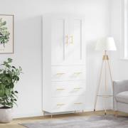 vidaXL Highboard høyglans hvit 69,5x34x180 cm konstruert tre