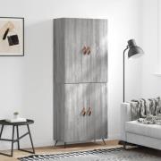 vidaXL Highboard grå sonoma 69,5x34x180 cm konstruert tre