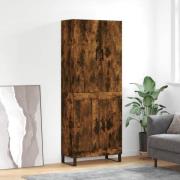 vidaXL Highboard røkt eik 69,5x34x180 cm konstruert tre