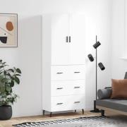 vidaXL Highboard høyglans hvit 69,5x34x180 cm konstruert tre