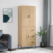 vidaXL Highboard sonoma eik 69,5x34x180 cm konstruert tre