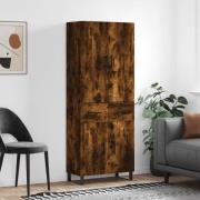 vidaXL Highboard røkt eik 69,5x34x180 cm konstruert tre