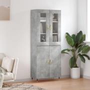 vidaXL Highboard betonggrå 69,5x34x180 cm konstruert tre