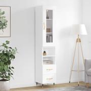 vidaXL Highboard hvit 34,5x34x180 cm konstruert tre