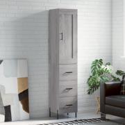 vidaXL Highboard grå sonoma 34,5x34x180 cm konstruert tre