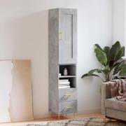 vidaXL Highboard betonggrå 34,5x34x180 cm konstruert tre