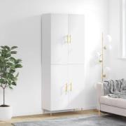 vidaXL Highboard hvit 69,5x34x180 cm konstruert tre