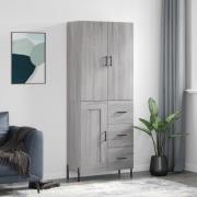 vidaXL Highboard grå sonoma 69,5x34x180 cm konstruert tre