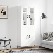 vidaXL Highboard hvit 69,5x34x180 cm konstruert tre