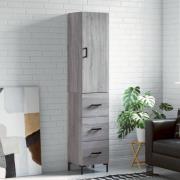 vidaXL Highboard grå sonoma 34,5x34x180 cm konstruert tre