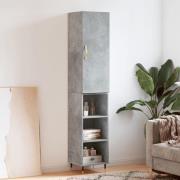 vidaXL Highboard betonggrå 34,5x34x180 cm konstruert tre