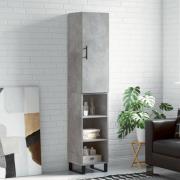 vidaXL Highboard betonggrå 34,5x34x180 cm konstruert tre