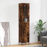 vidaXL Highboard røkt eik 34,5x34x180 cm konstruert tre