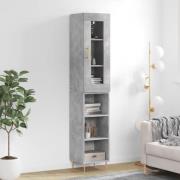 vidaXL Highboard betonggrå 34,5x34x180 cm konstruert tre