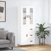 vidaXL Highboard hvit 69,5x34x180 cm konstruert tre