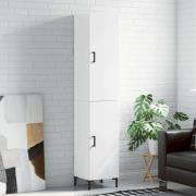 vidaXL Highboard høyglans hvit 34,5x34x180 cm konstruert tre