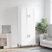 vidaXL Highboard høyglans hvit 69,5x34x180 cm konstruert tre