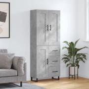 vidaXL Highboard betonggrå 69,5x34x180 cm konstruert tre