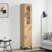 vidaXL Highboard sonoma eik 34,5x34x180 cm konstruert tre