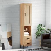 vidaXL Highboard sonoma eik 34,5x34x180 cm konstruert tre