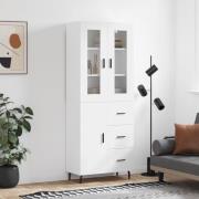 vidaXL Highboard hvit 69,5x34x180 cm konstruert tre