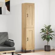 vidaXL Highboard sonoma eik 34,5x34x180 cm konstruert tre