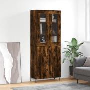 vidaXL Highboard røkt eik 69,5x34x180 cm konstruert tre