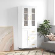 vidaXL Highboard hvit 69,5x34x180 cm konstruert tre