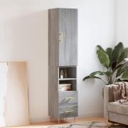 vidaXL Highboard grå sonoma 34,5x34x180 cm konstruert tre