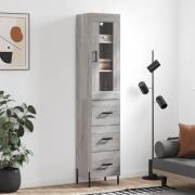 vidaXL Highboard grå sonoma 34,5x34x180 cm konstruert tre